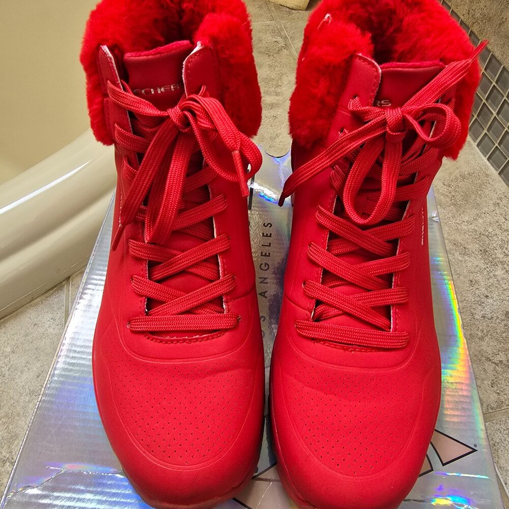 Skechers Red Ankle booties Size 10